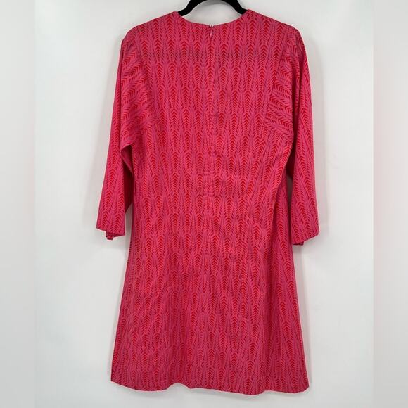 🆕 NWT Layla Printed Tunic Mini Dress Pattern Pocket Boho Pink Orange Red Medium - Picture 2 of 14